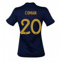 Camiseta Francia Kingsley Coman #20 Primera Equipación Replica Mundial 2022 para mujer mangas cortas